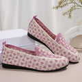 Women's casual flat shoes blue knitted loafers round toe slip-on rubber sole