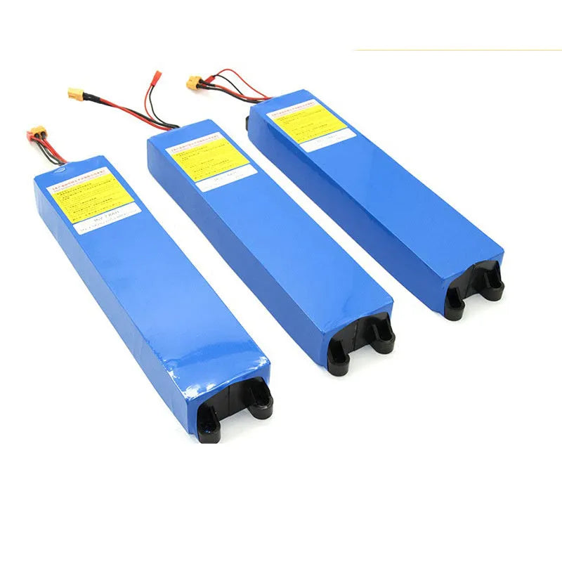 36 volt lithium battery pack for electric scooters showing 6.6Ah, 7.8Ah, and 10.4Ah capacity options