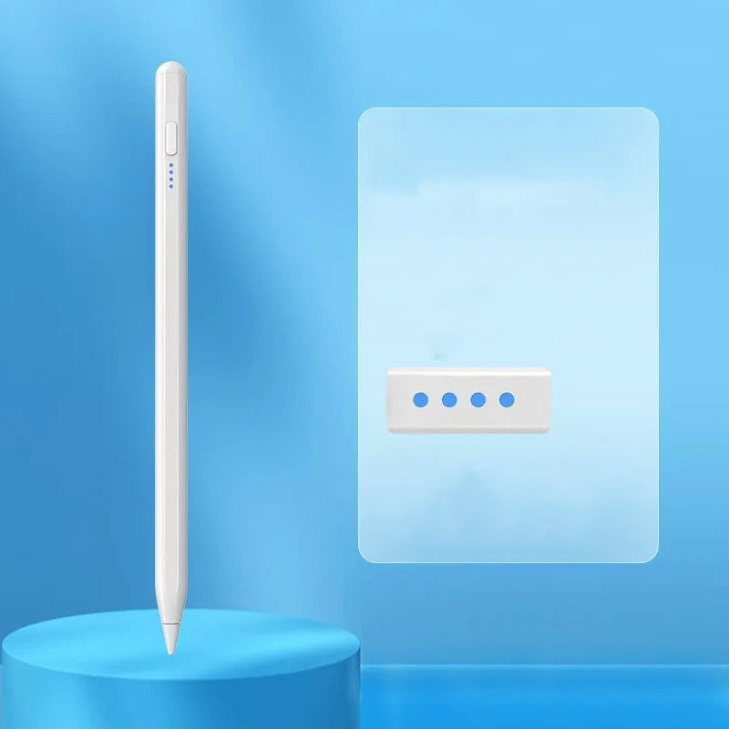 Active flat-panel touch magnetic rechargeable stylus for iPad and Android tablets showing power display