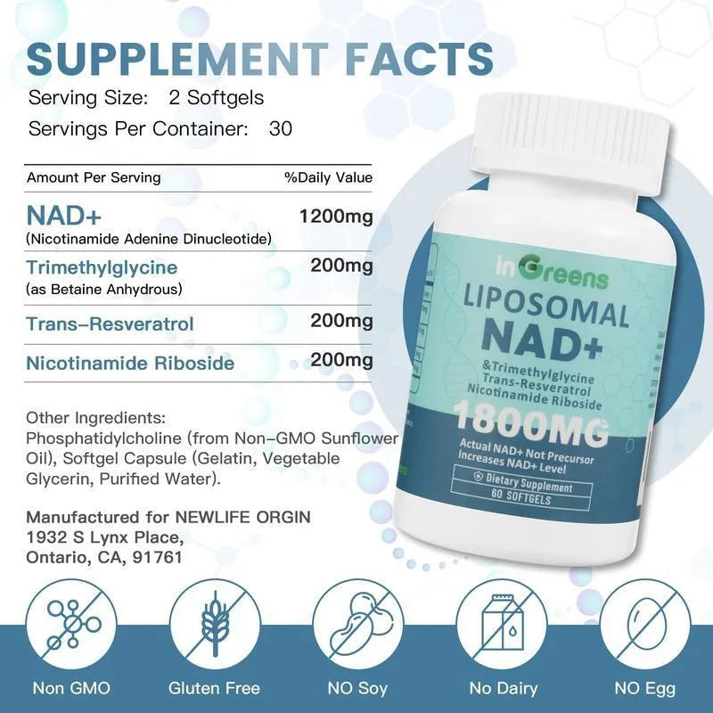 Bottle of Nicotinamide Mononucleotide Gel capsules with a choice of 60 or 120 count.