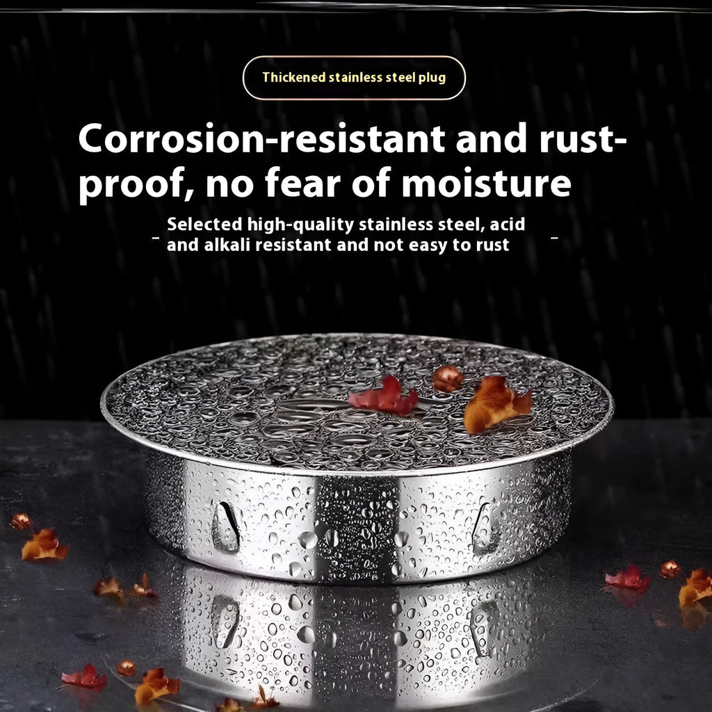 Stainless steel inlay deodorant floor drain cover with tube plug for 201-160 mm waste pipes