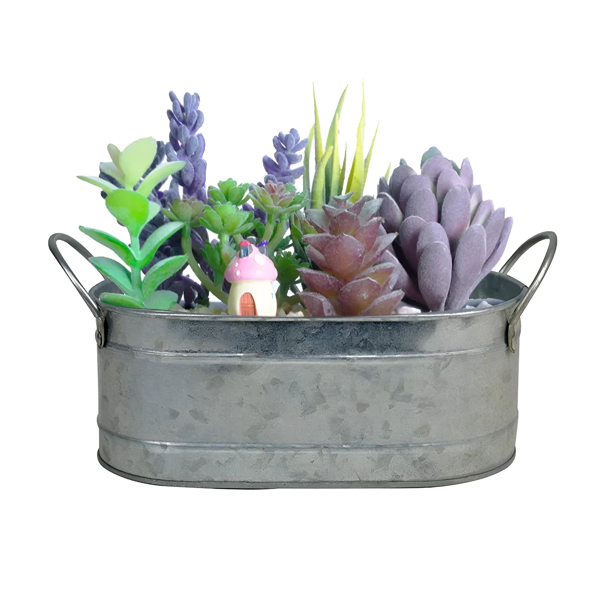 Desktop iron flower pot for succulent plants with corrosion-resistant finish