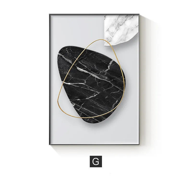 Abstract geometric pattern canvas wall art print in minimalist style