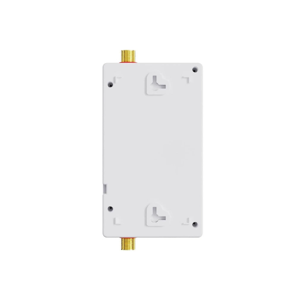 Quick-heating water heater unit with LED touch screen display in silver finish