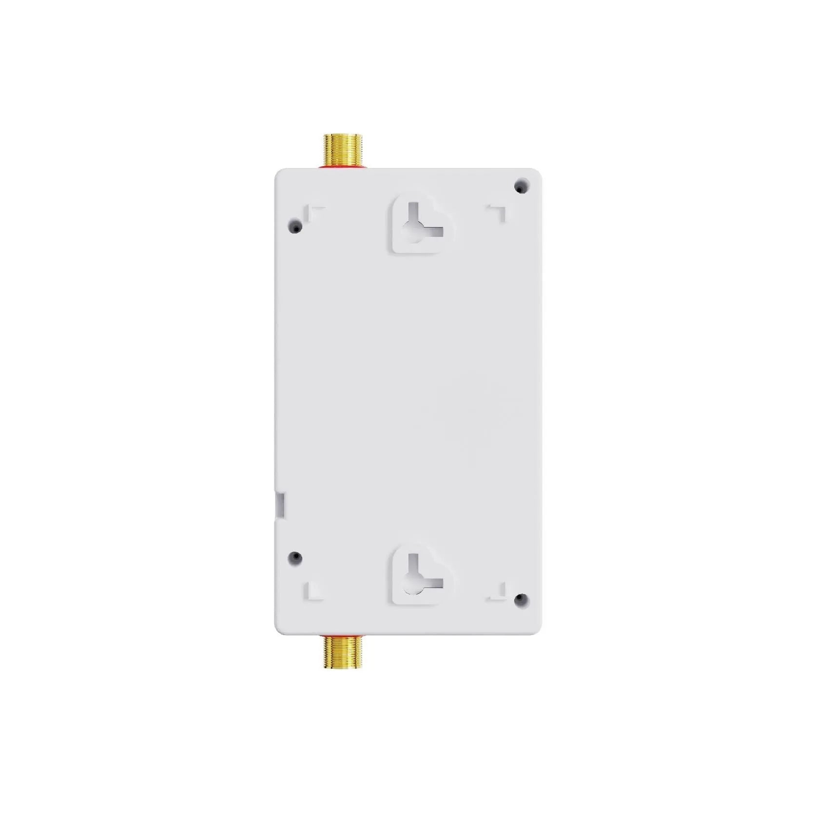 Quick-heating water heater unit with LED touch screen display in silver finish