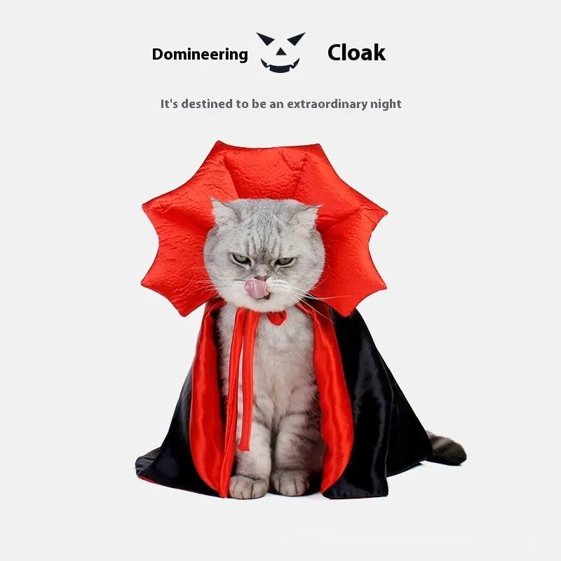Black and red Halloween costume for cats and dogs with adjustable fit and European American style design