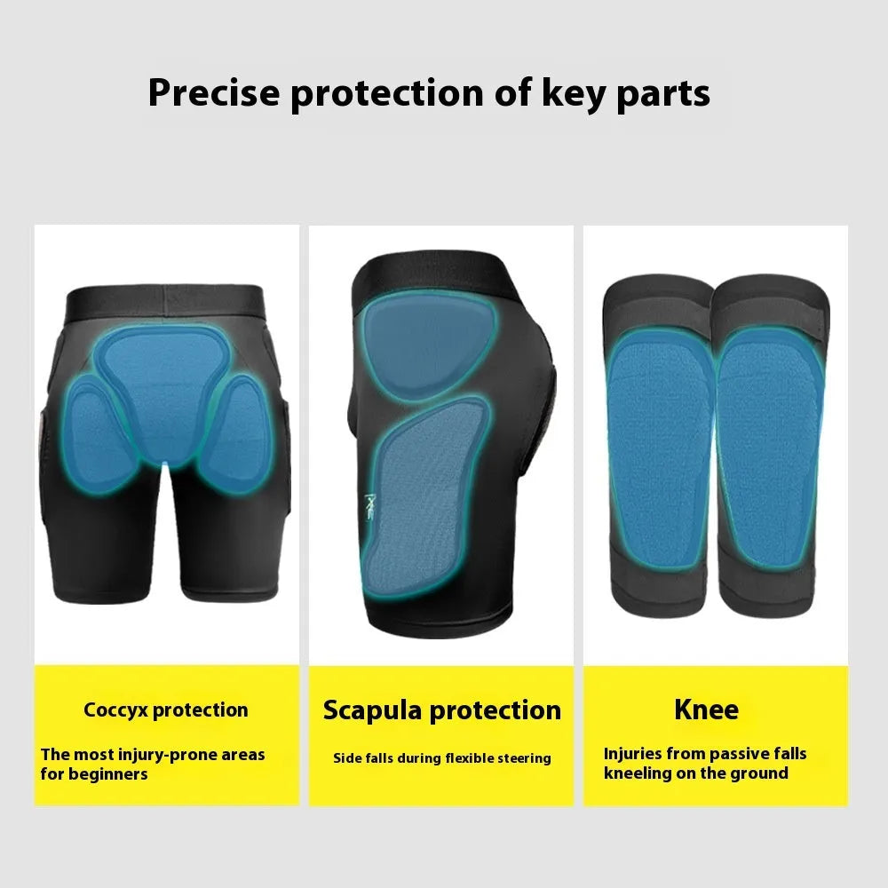 X-ray diffraction ski protective gear hip and knee pads inner wear cushion