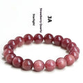 Natural strawberry quartz bracelet with geometric polished beads in cherry red colour