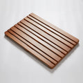 Bamboo bathroom height increasing foot pad non-slip rectangular 54x36x4cm brown right angle solid colour