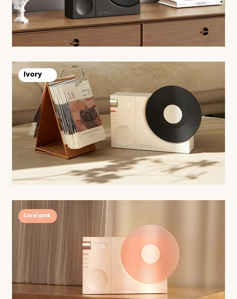 Mini portable Bluetooth speaker in Obsidian Black colour with USB charging port.