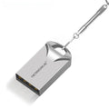 Small black and silver metal USB flash drive showing compact size and USB connector