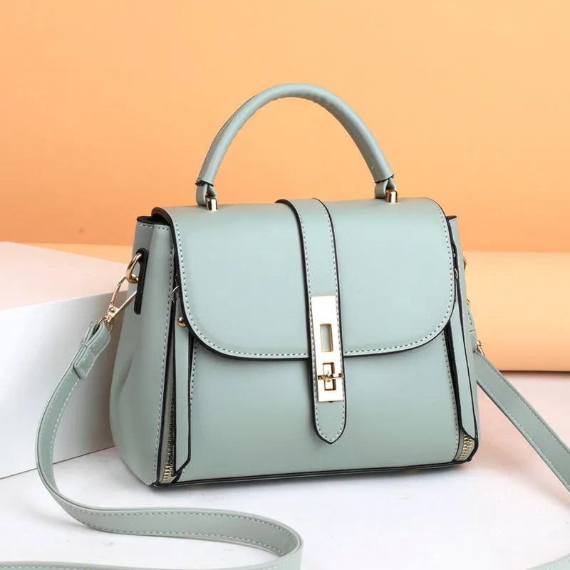 Women's soft PU leather messenger shoulder bag in square vertical design measuring 21x11x16cm