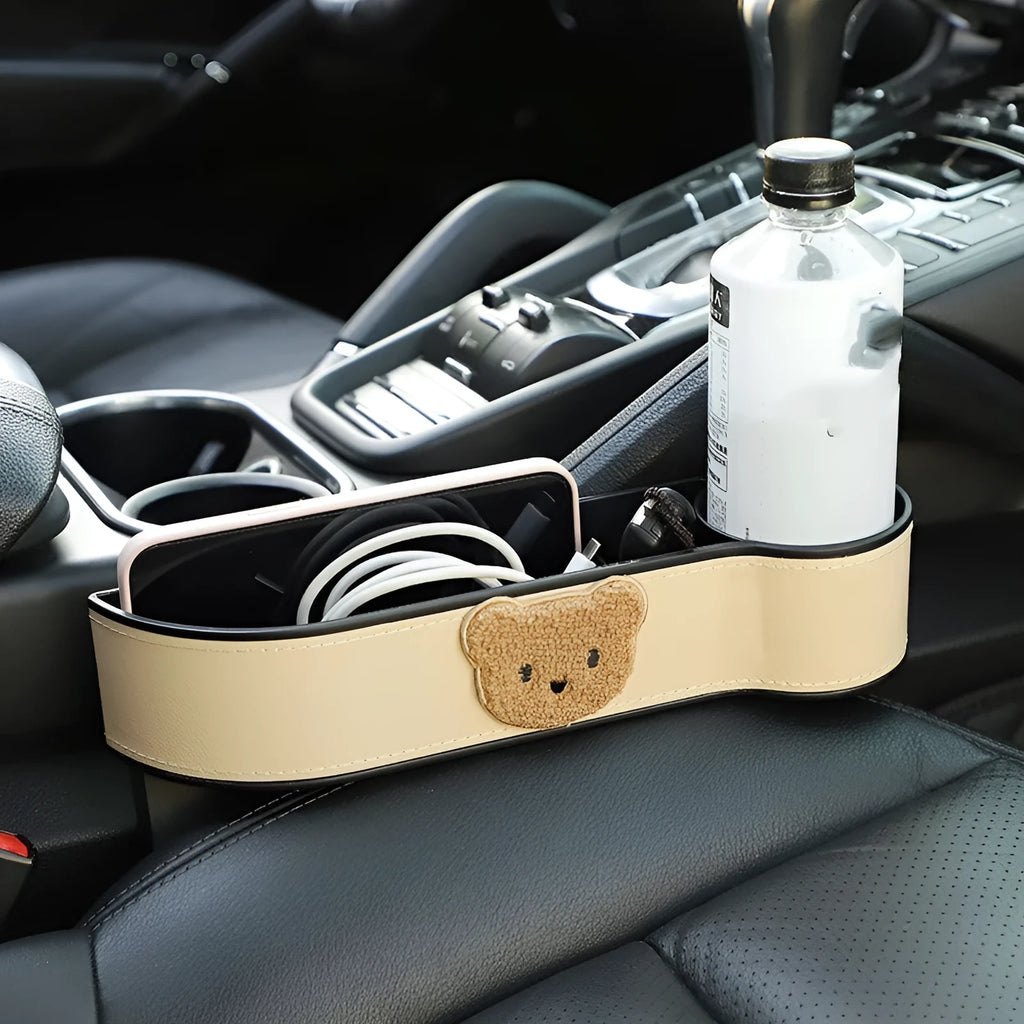 Cartoon style leather car seat gap storage box for vehicle organisation