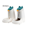 Large capacity plastic automatic pet feeder with water dispenser in grey black for cats and dogs home use