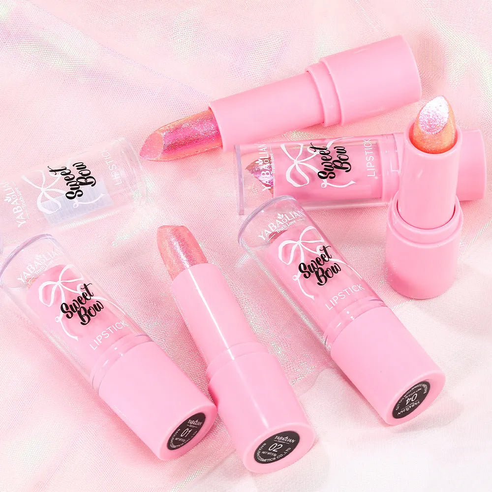 XINGX Diamond Lipstick with sweetheart bow design showing six colour options