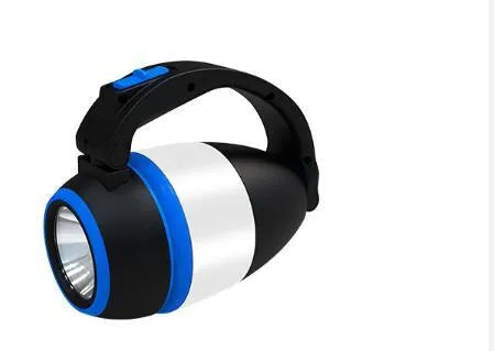 Black green three-in-one LED camping lamp with adjustable lighting angles and USB charging port