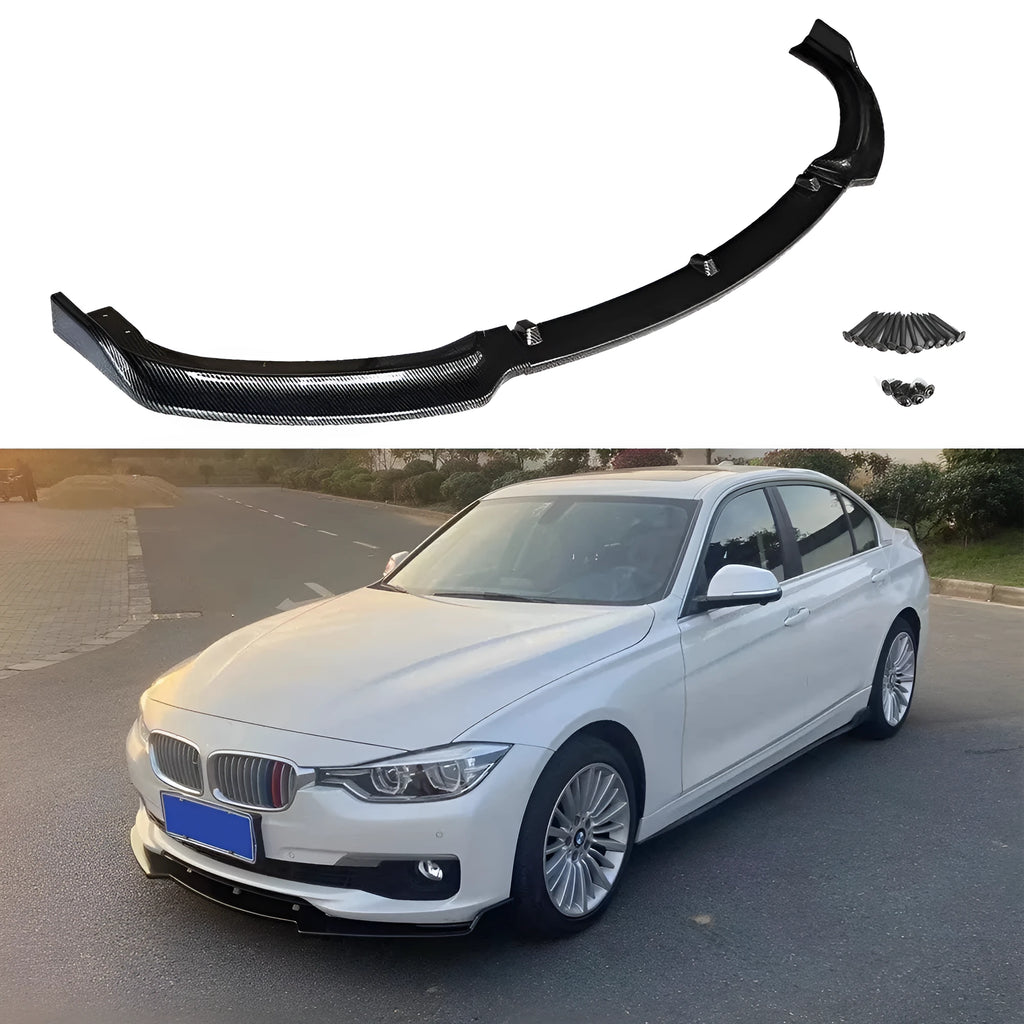 Black front bumper lip spoiler for BMW 3 Series F30 F35 models