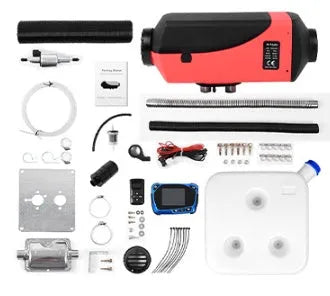 12V 24V diesel air heater kit with wiring, oil pump, tank and pipes for vehicle cabin installation