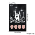 Black French-style manicure set showing 24 almond-shaped nail art pieces with J049 colour classification