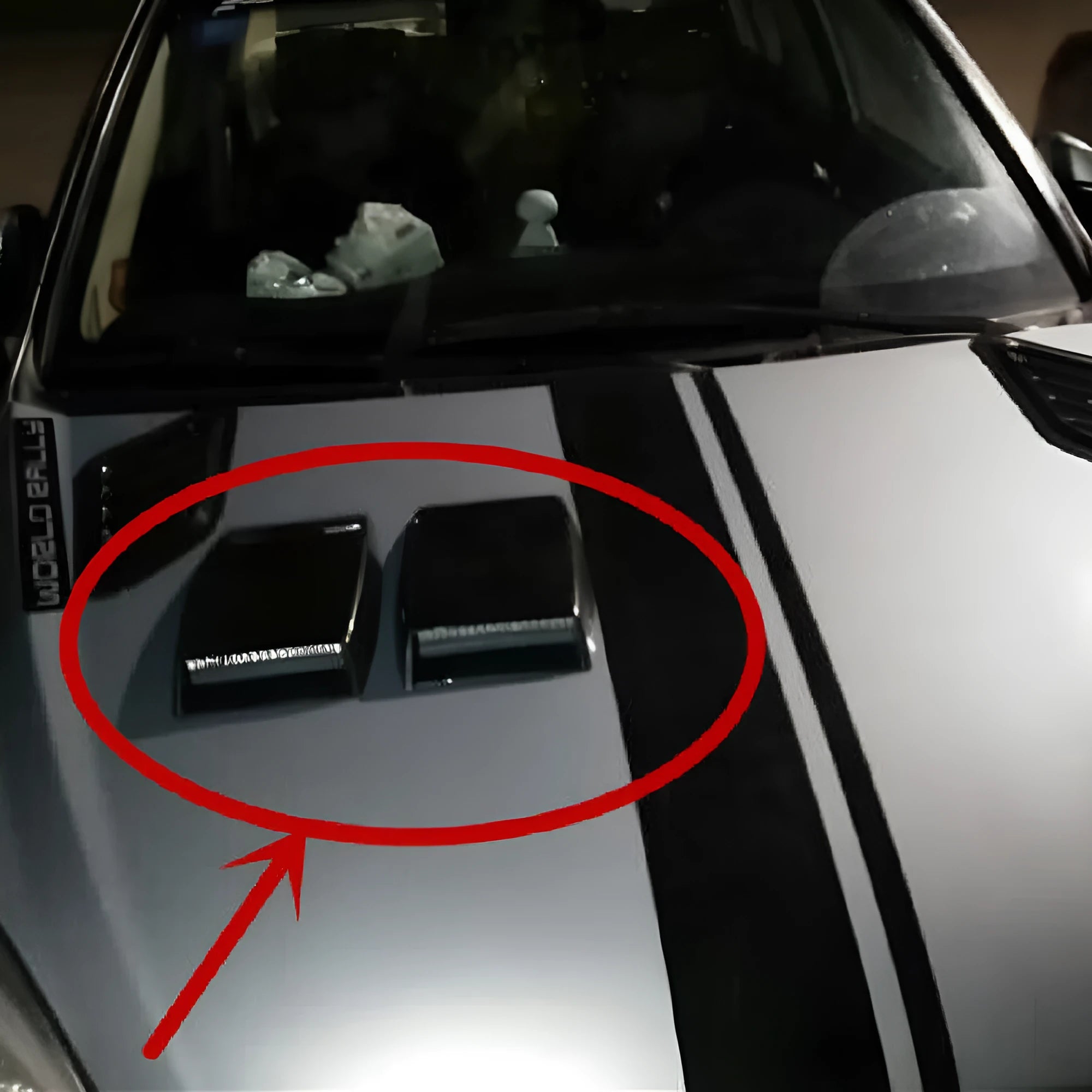 Decorative black ABS plastic car air vent simulator showing front grille detail