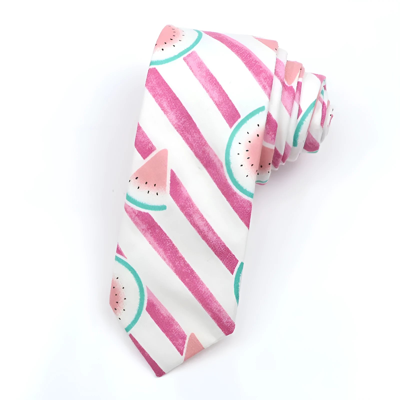 Men's narrow cotton bow tie in a cartoon print with an adjustable knot, shown in a selection of colours.