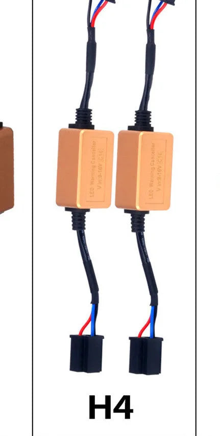 Black alloy Canbus decoder adapter for H4 H7 H11 LED car headlights with plug connectors