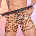 Men's leopard print boxers underwear free size nylon fabric