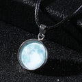 Luminous alloy pendant necklace with glass and coloured glaze Christmas moon night sky constellation design