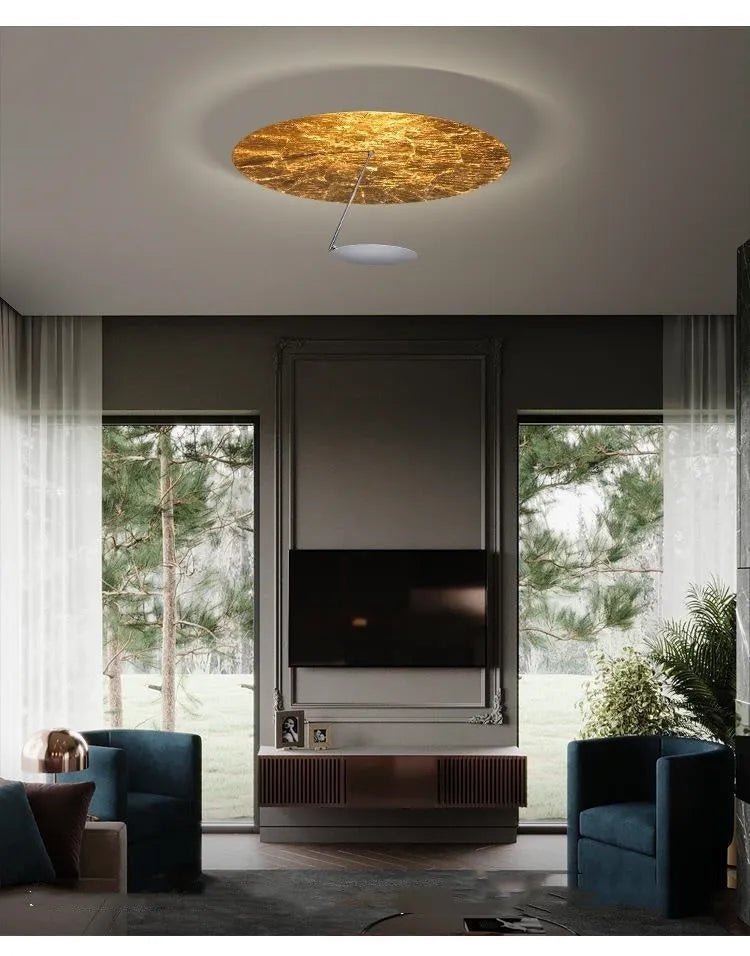Creative iron art chandelier ceiling lamp with LED warm light in white or white gold finish