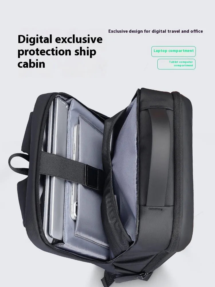 Graphite grey USB charging business backpack made from Oxford cloth with below 20L capacity