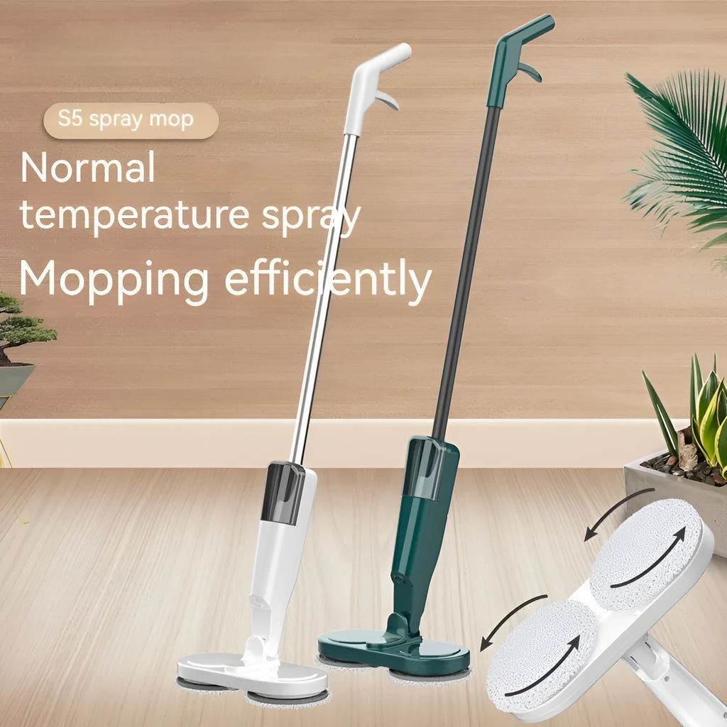 Lazy wireless floor sweeping and mopping machine in S5 green colour with USB charging cable
