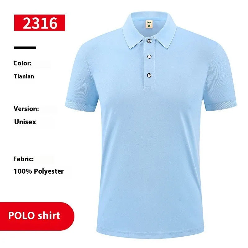 Ice silk polo shirt with short sleeves and logo print in multiple colour options