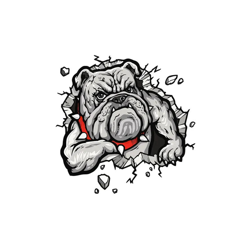 Grey dog pattern motorcycle decorative sticker measuring 17x17cm with paper material construction