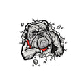 Grey dog pattern motorcycle decorative sticker measuring 17x17cm with paper material construction