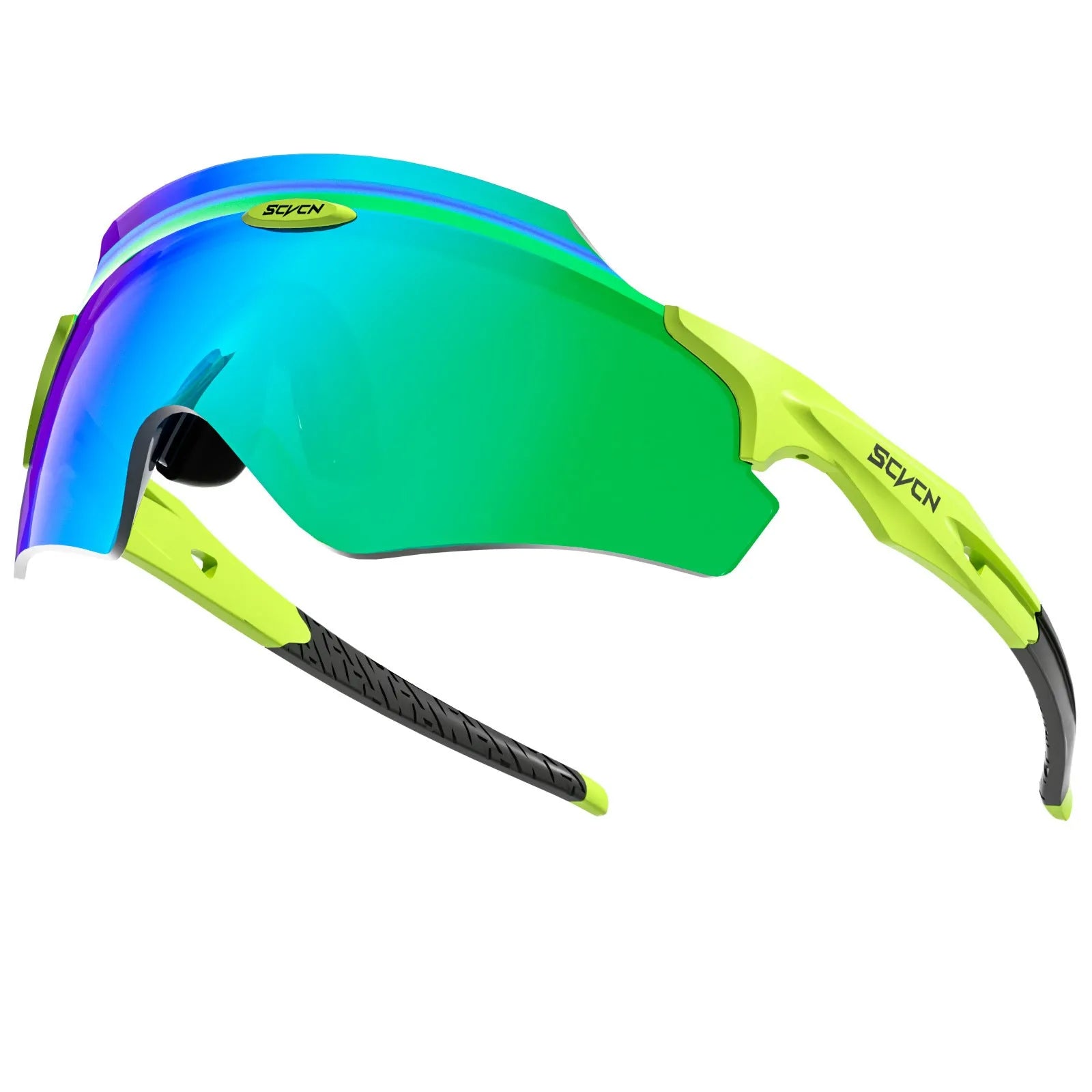 Frameless windproof sports goggles with integrated colourful lens in multiple style options