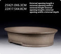 Handmade purple sand bonsai pot antique oval shape 25x21x6.3cm dimensions