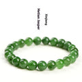 Natural Jasper and Hetian jade bead bracelet showing polished stone beads in one of five available sizes.