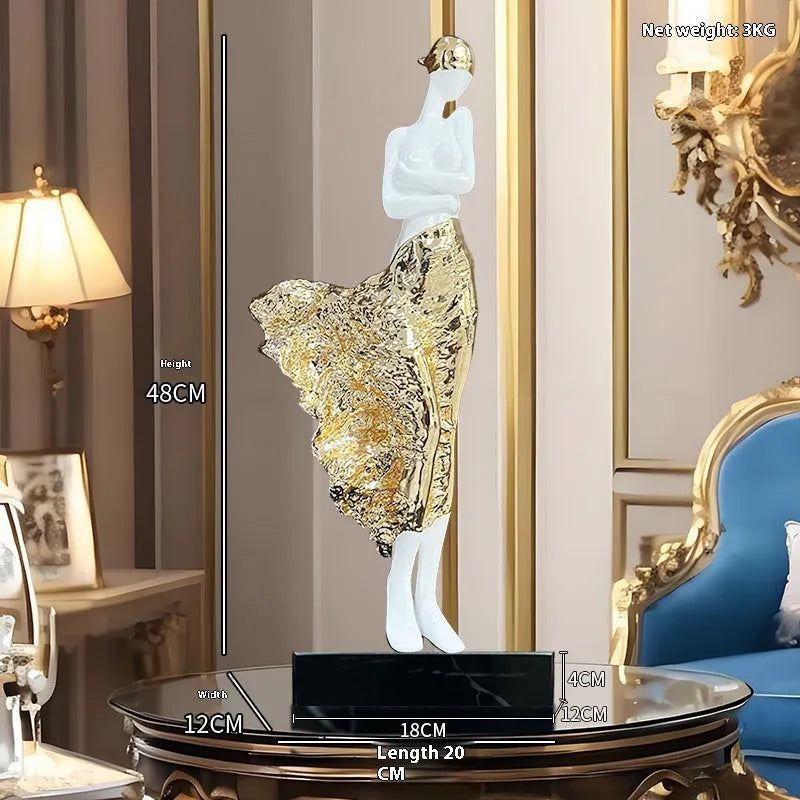 48cm tall light luxury beauty character sculptured ornament in modern simplicity design