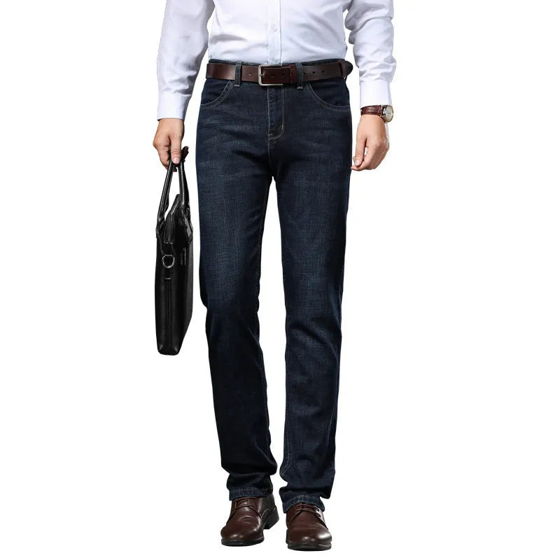 Women's plus-size loose-fit straight-leg stretch jeans in K276 Black.