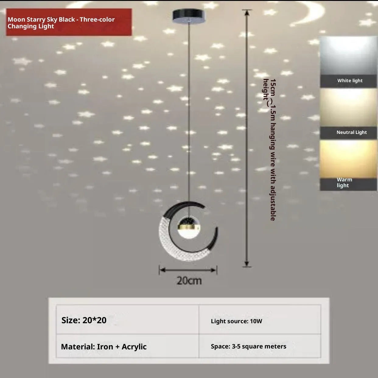 Adjustable pendant light in gold finish with simple modern design for living room or dining room