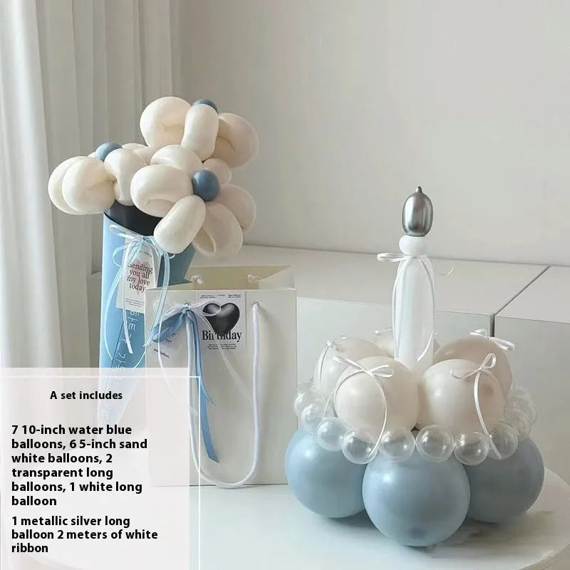 Finished round balloon bouquet DIY set for cake decorations in a choice of ten styles.