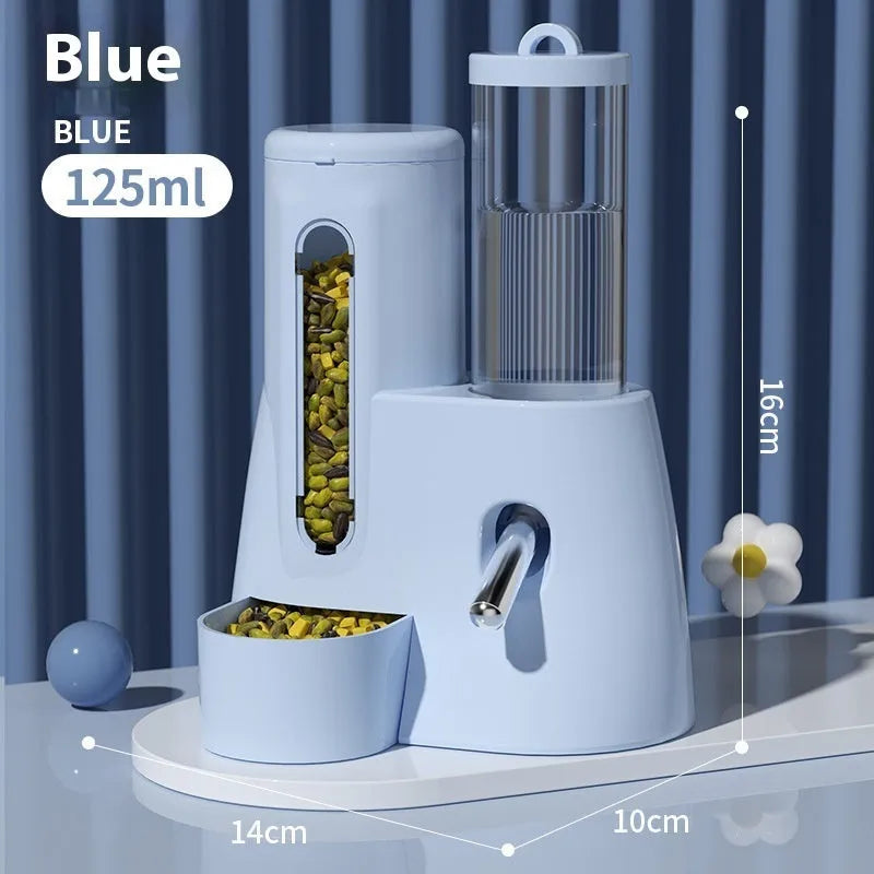 Hamster automatic drinking water feeder in blue colour made from PP/PS plastic