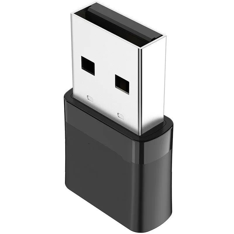 Black two-in-one USB WiFi Bluetooth adapter with nickel-plated connector for desktop and laptop