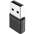 Black two-in-one USB WiFi Bluetooth adapter with nickel-plated connector for desktop and laptop