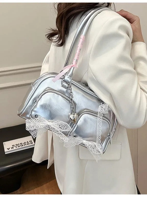 Soft PU casual shoulder bag with large capacity and mobile phone compartment in four colour options