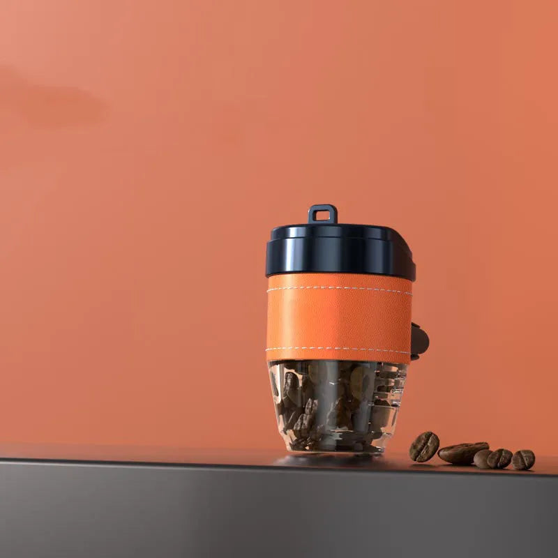 Plastic coffee cup shaped car air freshener with solid coffee beans fragrance in five colour options