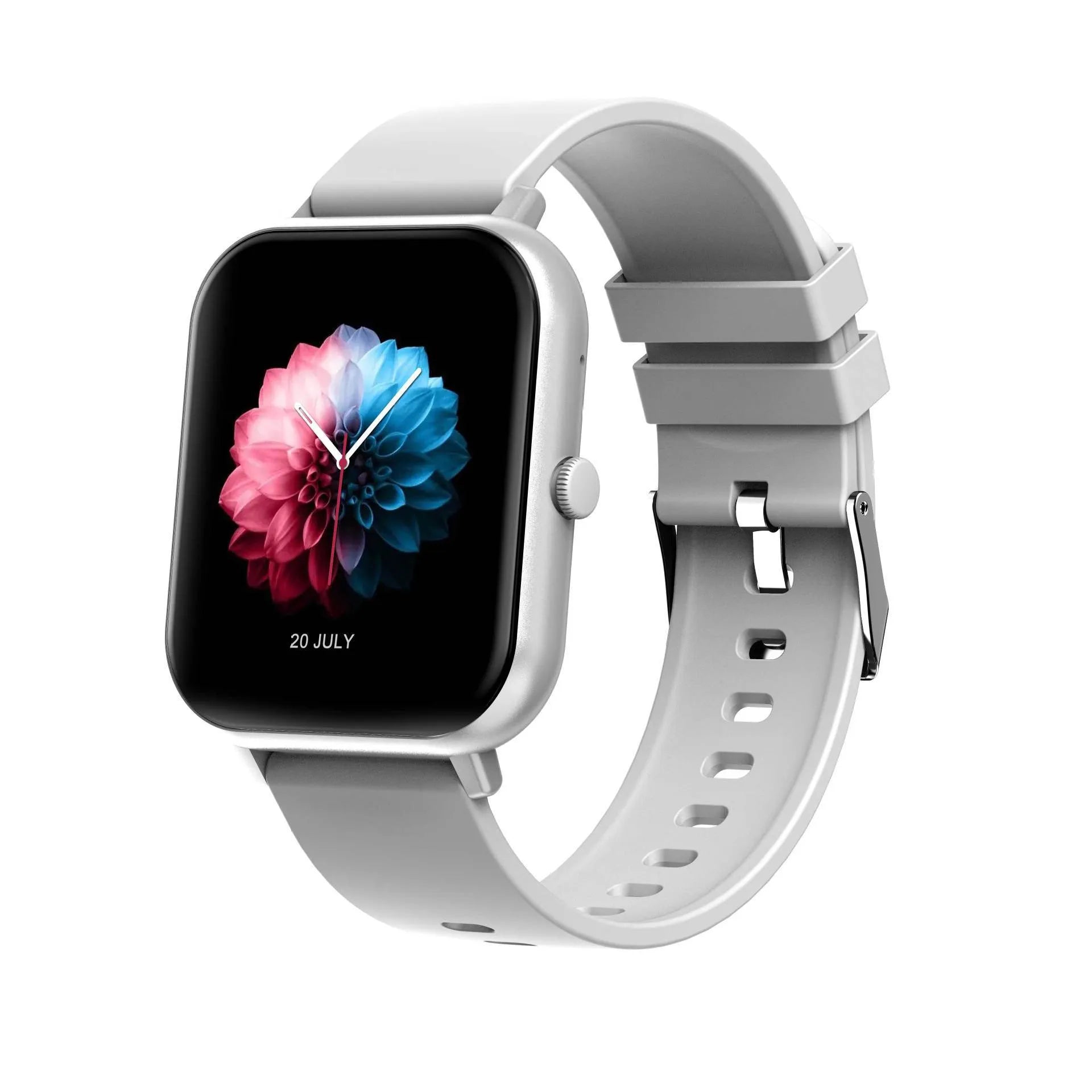 Bluetooth smart watch with heart rate monitoring display showing on TFT touch screen