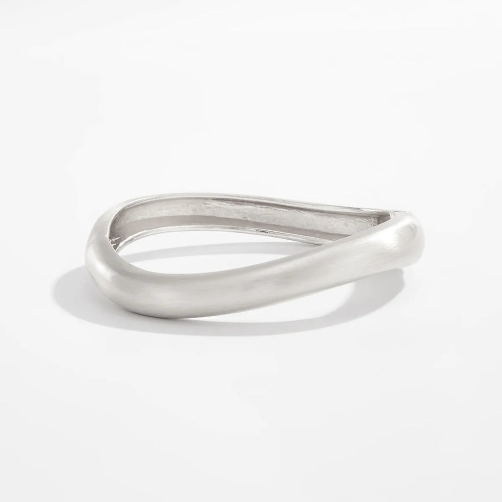 All-match matte texture spring bracelet ornament alloy electroplated ellipse design gold silver bracelet