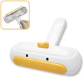 White portable pet hair remover with yellow duck cartoon design for furniture and car seats