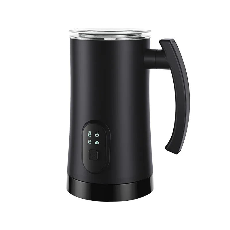 Home automatic stainless steel electric milk frother in black with 400W power and 304 inner liner